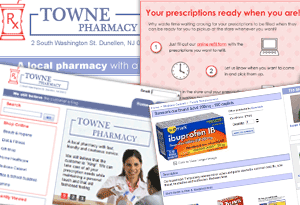 Towne Pharmacy - local pharmacy, complete web design, shopping cart